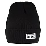 MEJOSER Beanie Mütze Schwarz Strickmütze Winter Herbst für Herren Junge Damen Lustige mit Sprüche (DE/NL/SE/PL, Alphanumerisch, Einheitsgröße, Nein)