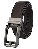 Masters & Stylists Herren Gürtel in Braun, ledergürtel herren mit automatischer Schnalle ohne Löcher, Eleganter e widerstandsfähig automatik gürtel, mit Geschenkbox, Breite 3,5 cm, Länge 130 cm