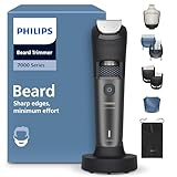 Philips Bartschneider 7000er-Serie – selbstschärfende Metallklingen, 40 Längeneinstellungen, BeardSense-Technologie, Haarkollektor, 100% wasserdicht, Ladestation, Aufbewahrungsetui, Modell BT7660/15