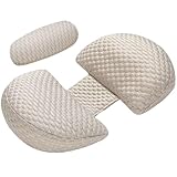 HUHJYUGE Schwangerschaftskissen für Seitenschläfer, Maternity Stützkissen für Bauch Rücken und Taille, Abnehmbarer Waschbarer Bezug, Still- und Entspannungskissen (B)