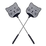 Staruby 2-Pack Fliegenklatsche, Teleskop Fliegenklatsche ausziehbare Fliegenklatschen, Langer Griff Fliege Swatter, Kunststoff Heavy Duty Fly swatter für drinnen Patio Garten und im Freien Schwarz
