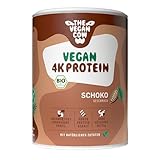 THE VEGAN COW Vegan 4K Protein - Schoko | Bio-Proteinpulver | 21g Protein pro Portion | 300g | ohne Süßungsmittel | 100% natürliche Zutaten | ohne Allergene