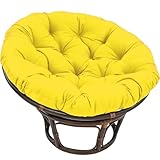 Yadlan Papasansessel Kissen Sitzauflage, Rundes Dicke Stuhlkissen Bequem & Weich Sitzkissen Hängesessel für Indoor Outdoor Garten Stuhlauflage Yellow 80cm