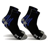 POPYS Technische Lauf Socken für Herren - Sport Socken (M) 2 Paar Schwarz 39-42
