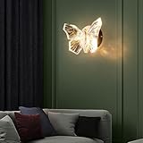 AoLa 2 Stück LED Wandleuchte Innen Schmetterling Wandlampe Modern Acryl Lampenschirm 3W 3000K Warmes Licht Kreative Schmetterling Nachttischlampe Kinderzimmer Mini Karikatur Nachtlicht