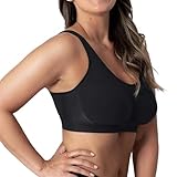 LOIJMK Bequemer, körperformender BH für Damen in großer Größe, ohne Stahlring, weicher, hautfreundlicher, glänzender Seiden-BH & Dessous (Black, XXXL)