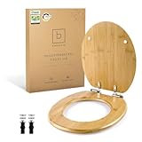 Benkstein® Toilettendeckel mit Absenkautomatik Bambus – antibakterieller WC Sitz – Quick-Release zur einfachen Reinigung – einfache Montage – robust & nachhaltig – Klodeckel aus Holz – abnehmbar