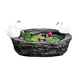 LAPADULA Pflanzentöpfe Kreativer hydroponischer Schwanen-Blumentopf, großkalibrige Seerosenschale, Gartendekoration, Hofbalkon-Ornamente Pflanzgefäße