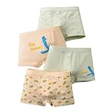 Jungen-Unterwäsche für täglichen Komfort, Cartoon-Druck, für Kinder von 3 bis 12, strapazierfähiger, dehnbarer Stoff für alle Jahreszeiten, ideal für Freizeit und Alltag (Orange, 5-7 Years)