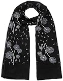 Dandelion Celebrity Designer-Schal für Damen, langer Schal, Schwarz