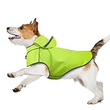 Hunde Regenmantel Kleine Hunde, Einstellbare Regenjacke Hund DQGHQME Hunderegenmantel 100% Wasserdicht, Regenjacken für Hunde Mit Kapuze, Reflektierende Regencape Hund, Ultraleicht Hunderegenjacke -S