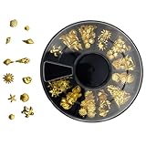 3D Ozean Thema Nail Charms Nägel, Gold Nail Art Charms, 3D Seesterne Shell Schildkröten Nagelschmuck, Ozeannieten Nägel Deko, Sommer Nagel Schmuck für Frauen Acryl Nagel Ozean