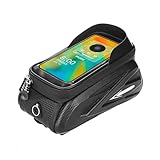 Ywmsfl Fahrrad-Handyhalterung, Lenkertasche, Vorderrohr, Gepäckträgertasche, große Kapazität, Vorderrahmentasche