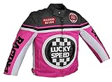 Euro Stars Kinder Bikerjacke, Motorradjacke, Racing Jacke, Textiljacke für Kinder, Biker Jacke, Racing Jacke pink (XL/134, Pink)