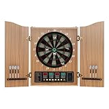 Elektronische Dartscheibe Dartboard Set für bis zu 16 Spieler mit Kunststoffpfeilen und Schutzring Elektrische Beleuchtung und Zähler 102 * 62cm