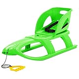 Gecheer Schlitten Schneeschlitten Outdoor-Spielset 102,5 x 40 x 23 cm (L x B x H) mit Lehne,Maximale Belastbarkeit: 50 kg,PP (Polypropylen), Stahl Grün