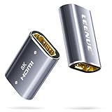 LEENUE HDMI Kupplung 8K, 2 Stück HDMI Verlängerung 2.1 Verbinder Buchse auf Buchse, Adapter Unterstützung 8K@60Hz, 4K@120Hz UHD HDR eARC 3D Dolby, für Laptop, HDTV, PC, Monitor, Roku TV
