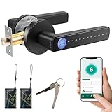 Türschloss Fingerabdruck, Elektronisches Türschloss mit 6 Entriegelungsmöglichkeiten, 6-in-1-Biometrisches Türschloss, Smartes Türschloss Für Türen mit einer Stärke von 30-55 mm