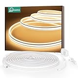 Lamomo LED Unterbauleuchte 2M Warmweiss, 3000K Led Lichtleiste Küche, 24V Silikon LED Strip Streifen Warmweiß Flexibel, LED Leiste unter Schrankbeleuchtung für Innen Regale,Vitrinen,küchenlicht