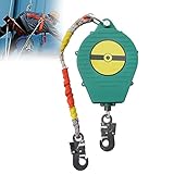 Höhensicherungsgerät Absturzsicherung Dachdecker mit Doppelte Selbsthemmung und Doppelschalendesign Fallschutzausrüstungen für Ihre Sicherheit, Ladekapazität: 150kg(Size:7m)