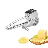 Beowanzk Käsereibe Trommelreibe mit Kurbel,Parmesanreibe Profi Küchenreibe Reibe Edelstahl für Gemüse,Kartoffeln,Karotten Multireibe Manuell Cheese Grater Parmesanmühle