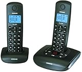 Audioline Pro 282 DECT Schnurlostelefon mit zusätzlichem Mobilteil (Anrufbeantworter) schwarz