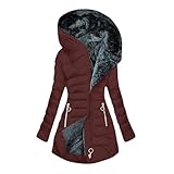 BFTHWY Winterjacke Mädchen Jacke Damen Winterjacke Mädchen Teddyfleece Jacke Damen Wollmantel Damen Winterjacke Damen Rot Felljacke Damen Daunenjacken Mantel Schwarz Damen Kapuzenjacke Rot 2Xl