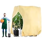 Skeufy Pflanzenschutz Winter,200 * 240CM Winterschutz für Pflanzen,Atmungsaktiver,reißfester, wiederverwendbarer Pflanzenkälteschutz mit Reißverschluss,Beige(200 * 240CM)