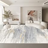 Waschbarer Teppich für den Innenbereich, weich, moderner Teppich für Wohnzimmer, abstraktes Kunstdesign, rutschfest, schmutzabweisend, maschinenwaschbar, weicher Kunst-Kaschmir-Teppich, passend für