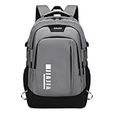 Amythe Rucksack Teenager, Wasserdichter Schulrucksack Jungen mit 15,6 Zoll Laptopfach & Trolley-Gurt, Großer Schultasche für Oberstufe Universität, Tagesrucksäcke Reise, Grau