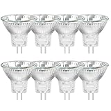 Caldarax 8 Stück MR11 GU4 Halogenlampen Reflektor Leuchtmittel 20W 12V, Warmweiß 2700K, Dimmbar Halogen Spot Strahler, 250LM, 30°Abstrahlwinkel, 35mm*35mm