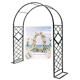 Stabiles schwarzes Metall-Rankgitter für Kletterpflanzen, 230 cm hoch, Rosenlaube, Outdoor-Hochzeits- und Party-Dekoration, 180 x 230 cm, ideal für Reben und Blumen