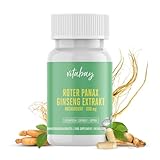 Vitabay Roter Ginseng Kapseln - 120 Panax Ginseng Extrakt Kapseln 600 mg VEGAN - Korean red Ginseng extract Koreanischer Ginseng Hochdosiert Korean Ginseng Roter Panax Ginseng Wurzel Korea Ginseng