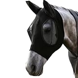 Fliegenhaube Pferd, Fliegenmaske Pferd Warmblut, Schutz Vor Insekten Und UV-Strahlen, Atmungsaktives Design, Schwarz