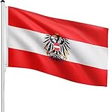 FLAGMASTER Teleskop Fahnenmast Aluminium 6,50m, 5-Fach höhenverstellbar, 30 Verschiedene Fahnen zur Wahl, Komplettset mit Bodenhülse