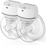 Milchpumpe ElektrischeTragbare, Bellababy Milchpump Elektrische, Auslaufsichere Milch, Wiederaufladbare Freihändige Elektrisch Milchpumpe mit 4 Modi und 6 Stufen,2 Stück