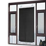 KOOEIN Verdunkelungsrollo-mit Saugnäpfen Rollo, Thermo fensterrollo, Fenster Sonnenschutz Gardinen, saugnapf Verdunkelungsvorhang für dachfenster dachfenster, 12 Größen,Black-45x125cm/18x49in