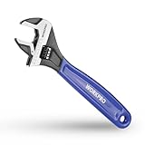 WORKPRO Schraubenschlüssel 250 mm Rollgabelschlüssel, Verstellbarer metrischer Einmaulschlüssel aus Cr-V Stahl und weichem Bi-Material-Griff