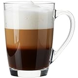 KONZEPT Kaffeegläser Set 6er – 300 ml Teegläser mit Henkel & Latte Macchiato Gläser, Praktische Tassen für Kaffee und Tee, Spülmaschinengeeignet, transparent