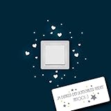 ilka parey wandtattoo-welt® Leuchtsticker Lichtschaltertattoo Wandsticker Herzen Punkte Wandtattoo fluoreszierend für Lichtschalter leuchtend fluoreszierend nachtleuchtend Wandaufkleber Lichtschaltersticker M955