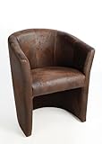 Design Cocktailsessel Antik Braun Sessel Clubsessel Loungesessel Club Möbel Bürosessel Praxismöbel Lederlook Neu !!