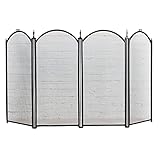Kaminschutzgitter Klappbare feuerfeste Platte aus Eisen Sicherheitsbarriere for Öfen und Grills Funkenschutznetz (Color : Black) Little Surprise