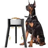 ADENGL Erhöhter Hundenapfständer für mittlere & große & extra große Hunde mit Matte, hoher Hundenapfständer, verstellbare Breite 7-10,7„ Höhe 9,8-13,4“, erhöhter Hundenapfhalter (Napf nicht enthalten)