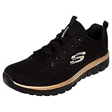 Skechers Damen Graceful Get Connected Sneakers, Schwarz, 38 EU