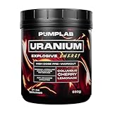 PumpLab Uranium – Hardcore Pre-Workout mit hohem Koffeingehalt, L-Citrullin, Beta-Alanin & Nootropika, 550 g PWO für Energie, Pump & Fokus