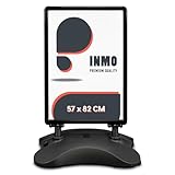 INMO Kundenstopper A1 Plakatständer schwarz, Werbetafel ink. Tank. Idealer Kundenstopper für innen und außen. Mobil dank Rollen ink. zwei Schutzfolien. Werbeständer, Werbeschild