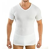 HERMKO 4880 4er Pack Herren Business Kurzarm Unterhemd mit V-Ausschnitt aus 100% Bio-Baumwolle, Größe:D 8 = EU XXL, Farbe:weiß