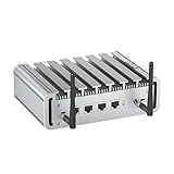 Firewall Mini PC N100, Lüfterloser PC 2.5Gbe 4 LAN, Micro Network Appliance, 8GB DDR5 RAM 256GB SSD, HD, DP, i226 LAN, USB3.0, WiFi, SIM-Steckplatz, Server/Router, Firewall Software, RTC