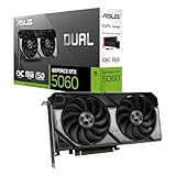 ASUS Dual GeForce RTX 5060 8GB OC Edition GDDR7 Gaming Grafikkarte (Nvidia GeForce RTX5060 DLSS 4, 2,5-Slot Design, PCIe 5.0, 3X DisplayPort 2.1b, 1x HDMI 2.1b, DUAL-RTX5060-O8G)