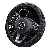 Lenkradabdeckung für Auto, Lenkradschoner Auto Schwarz, Universal Lenkradbezug für Alle Jahreszeiten, Antirutsch, Atmungsaktiv, Geeignet für Lenkrad mit Außendurchmesser 36 bis 39 cm